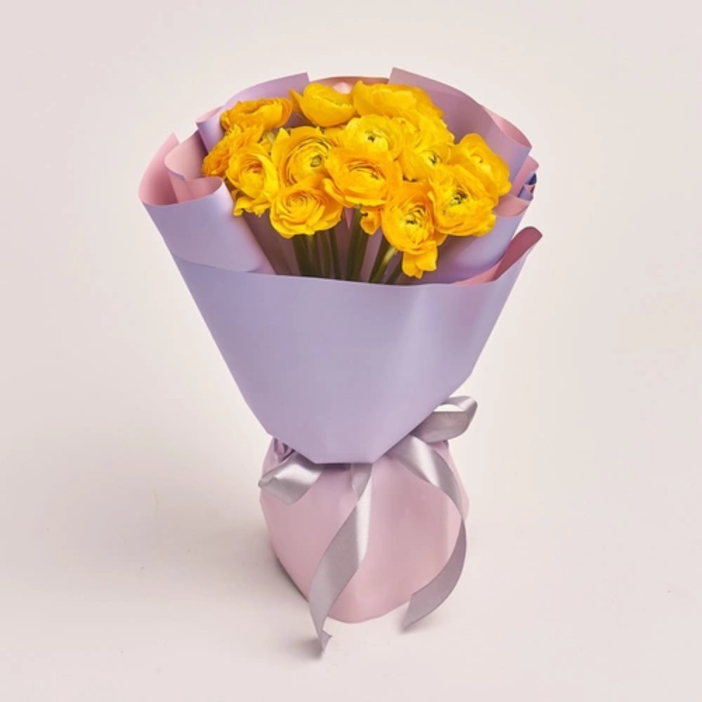 15 Yellow Ranunculuses Bouquet.