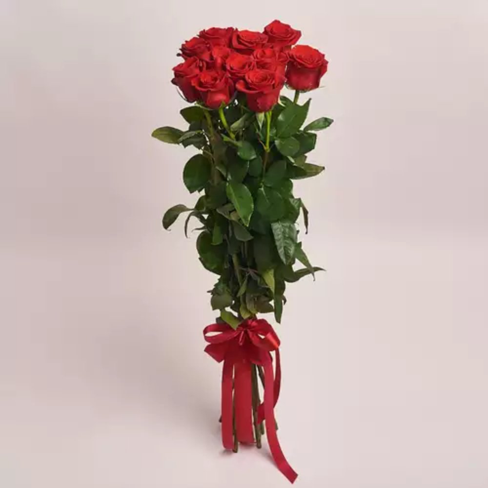11 Freedom Red Roses 100 cm Bouquet.
