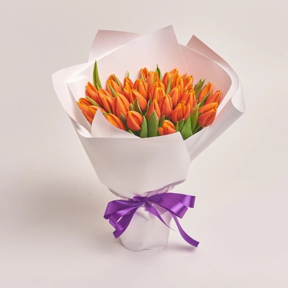 35 Orange Tulips Bouquet.