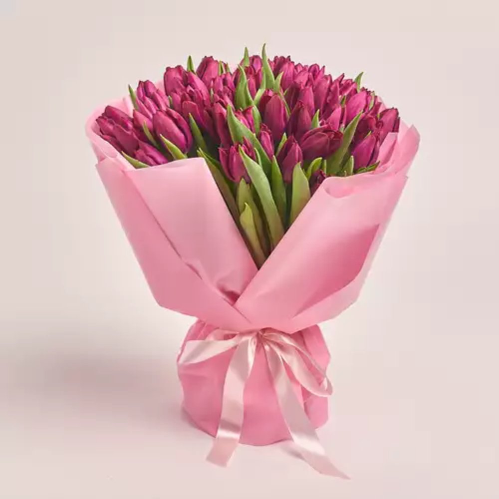 51 Purple Tulip Bouquet.