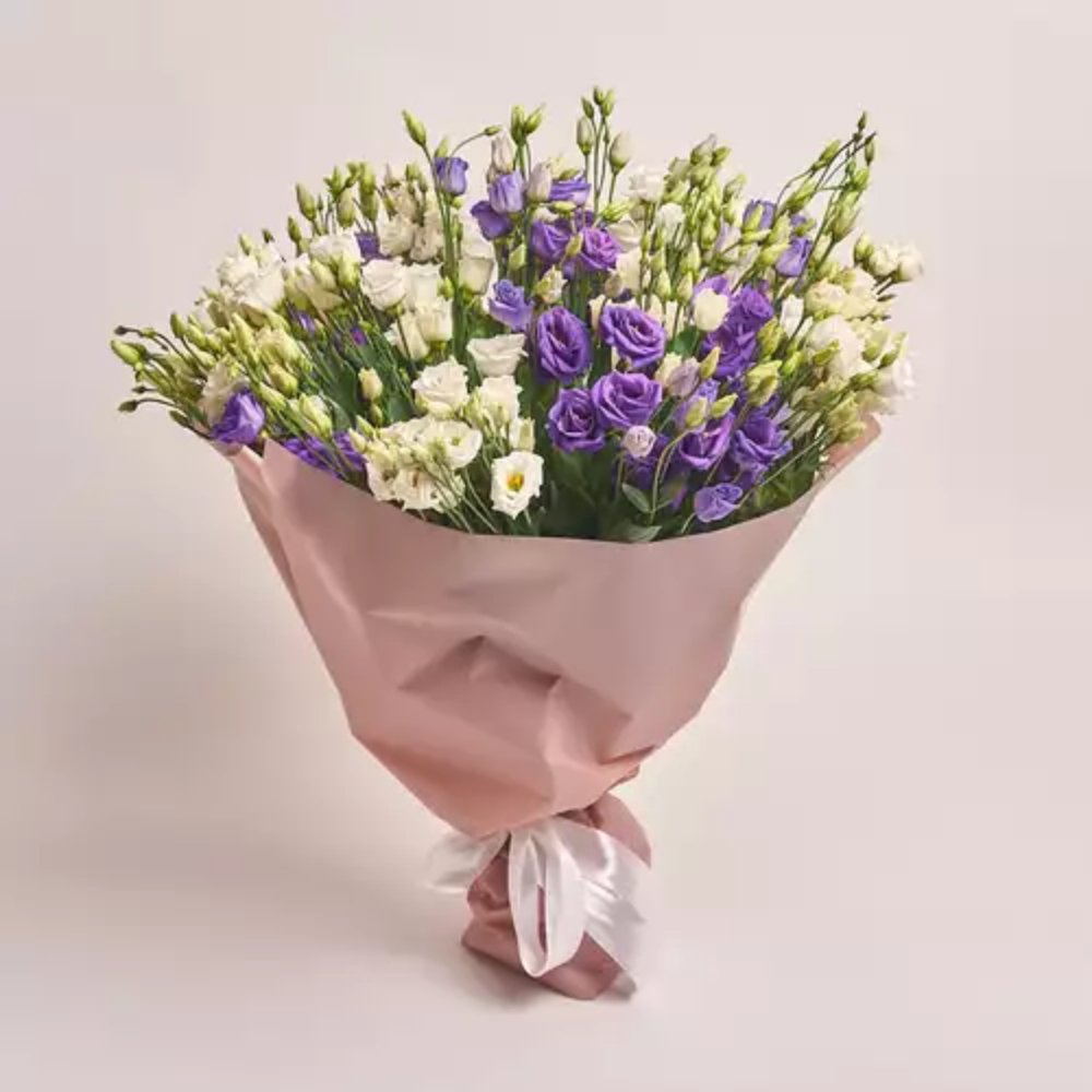 31 White and Purple Eustoma Mix Bouquet.