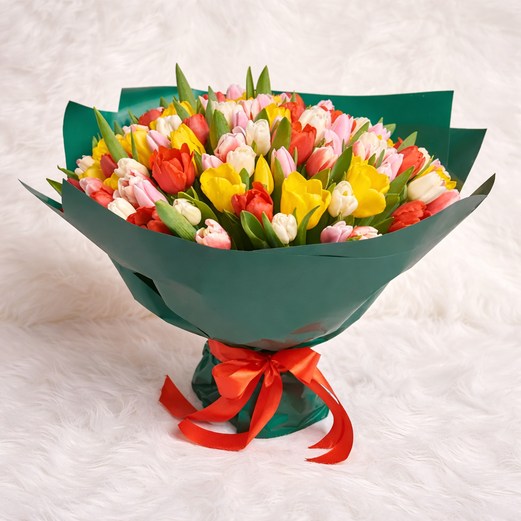 101 Tulips mix Bouquet.
