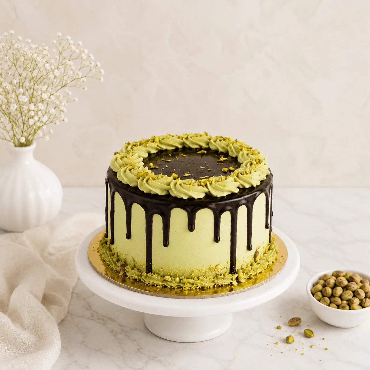 Pistachio Chocolate Drip Cake 4 Portion